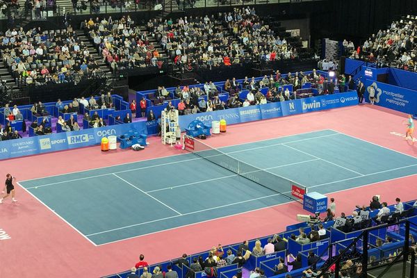 Le joueur de tennis héraultais Richard Gasquet, battu en finale par le jeune Allemand Zverev, ne réalise pas le triplé escompté, à l'Open Sud de France de Montpellier.