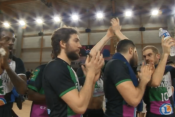 Les joueurs du BBD, lors de leur victoire en huitième de finale de Coupe de France.