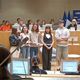 Les élèves de terminale du lycée Chopin de Nancy lors de la présentation de leurs travaux au mémorial de la Shoah lundi 13 mai 2024.