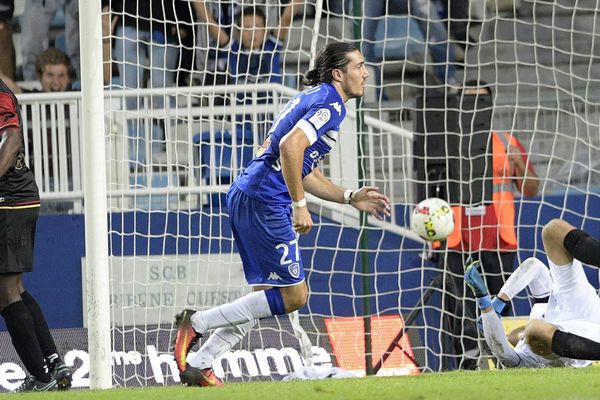 Enzo Crivelli lors du match Bastia-Guingamp, le samedi 24 septembre 2016.