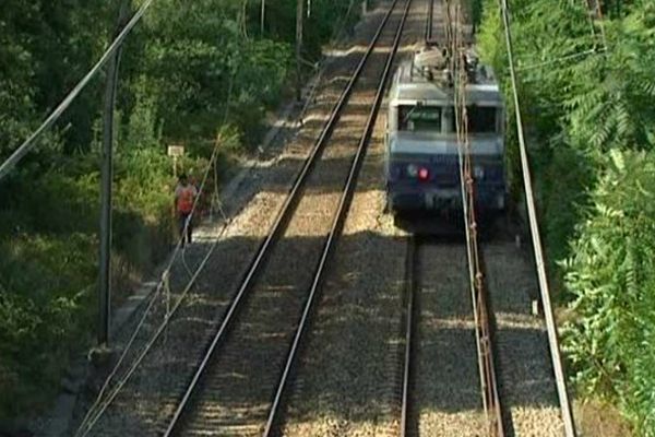 Le trafic des trains ne s'effectue que sur une voie à la hauteur de Labenne dans les Landes. 