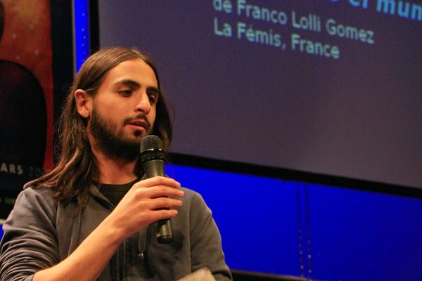 Franco Lolli, à Poitiers, lors de la remise de son Grand prix, en 2007.