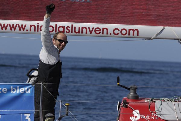 Nicolas Lunven, vainqueur de la troisième étape de la Solitaire du Figaro.