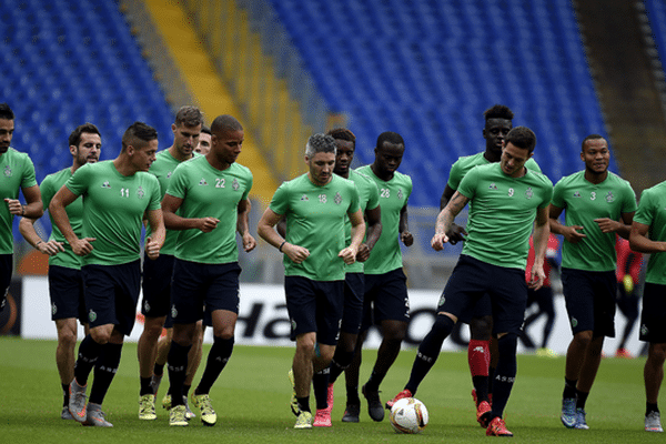 Les Verts à l'entrainement mercredi 30 septembre 2015 avant le match contre la Lazio de Roma en Europa ligue