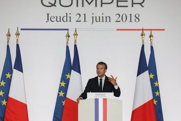 Le chef de l'Etat lors de son discours prononcé à Quimper le 21 juin