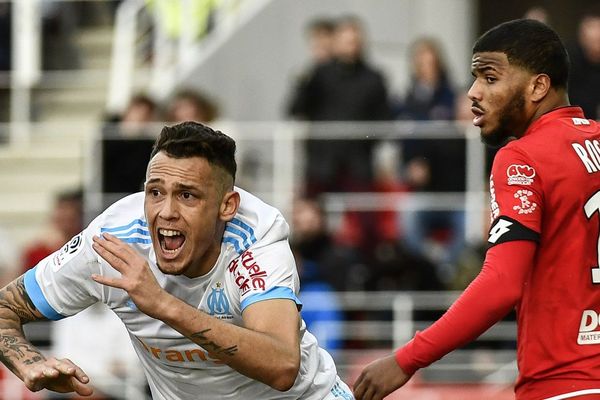 La joie de l'Argentin Lucas Ocampos après son but face à Dijon