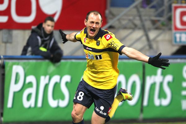 Sébastien Roudet célèbre son but contre le PSG, en 2013. 