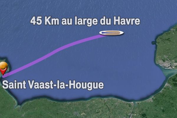 La jeune femme a été retrouvée sur son paddle à 45 kilomètres au large du Havre ce mardi 12 août dans l'après-midi.