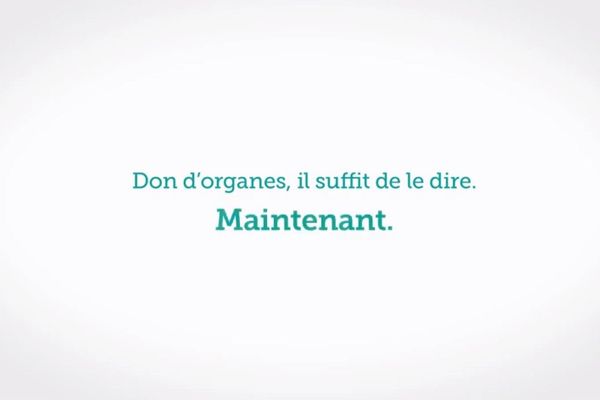 Le slogan de cette journée nationale de réflexion incite les gens à faire connaître leur choix en matière de dons d'organes (image extrait du spot TV)