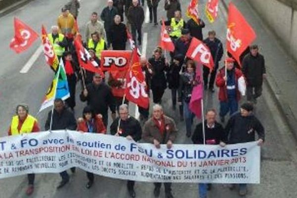 Manifestation à Brive contre le projet de loi sur l'emploi, mardi 5 mars 2013