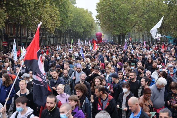 Journée de manifestation interprofessionnelle à Paris.