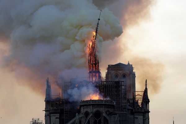 Notre-Dame de Paris en feu le 15 avril 2019. 