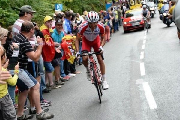 Tour de France 2014 - Etape 10 - Mulhouse / La Planche des Belles Filles / 14/07/2014 - Joaquim RODRIGUEZ a attaqué au pied de la dernière ascencion, distançant Michal KWIATKOWSKI 