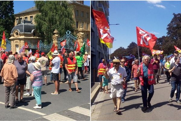 A gauche, le rassemblement de Charleville et à droite, celui de Troyes.