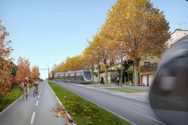 Une image de synthèse du futur tramway Envol