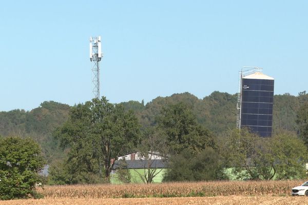 Le silo de 1 000 tonnes menace un élevage porcin.