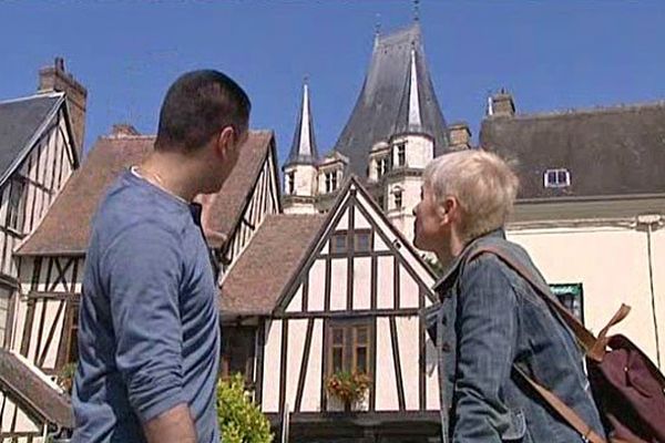 Christiane Lablancherie et le guide Nicolas Daniel