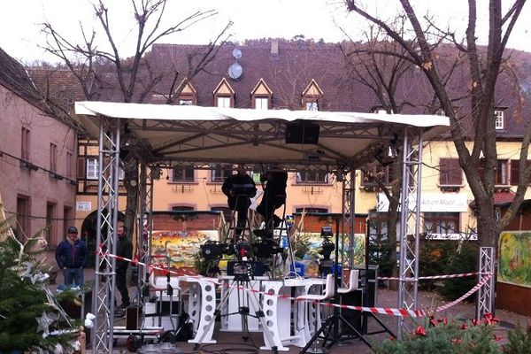 Le plateau de France 3 Alsace en cours d'installation