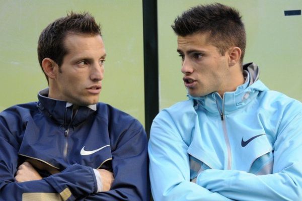 Renaud et Valentin Lavillenie lors d'un concours à Bruxelles en septembre 2013.