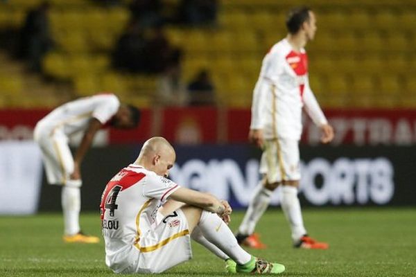 Dans le stade LOuis II, le défenseur italien Andrea Raggi, à l'issu de la rencontre face à Bordeaux. 