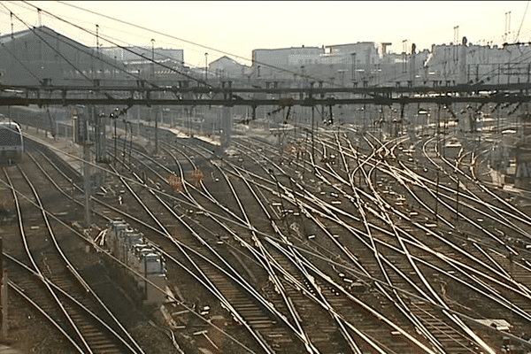 Une partie des aiguillages au nord de la gare de Perrache