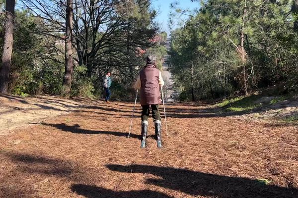 La piste de ski se cache au milieu des pins à Arcachon