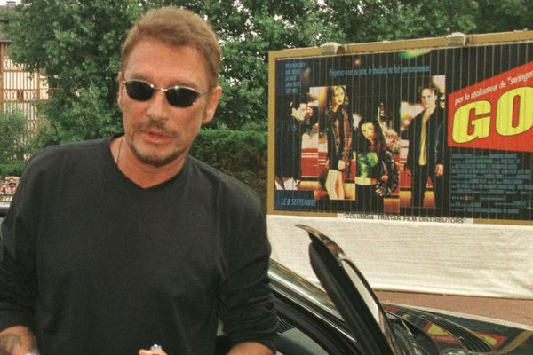 Johnny Hallyday à Deauville lors du 25e festival du film américain le 7 septembre 1999