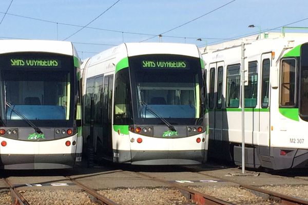 Les tramways de Nantes ne sont pas sortis du dépôt lundi 14 août.