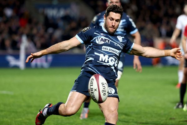 Maxime Machenaud de l'Aviron Bayonnais en Top 14 face à l'UBB le 6 janvier 2024