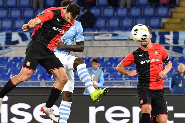 Le défenseur rennais Jéremy Morel marque le seul but de la rencontre face à la  Lazio Rome sur un coup franc de Grenier