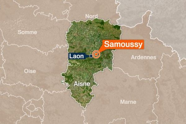 Carte de Samoussy dans l'Aisne.