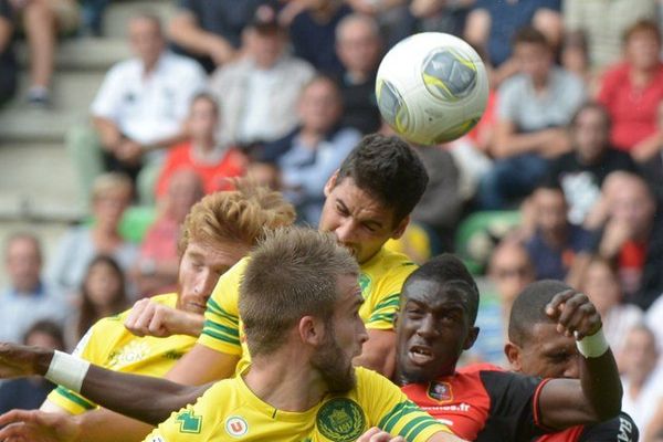 Lors du match aller face au Stade Rennais.