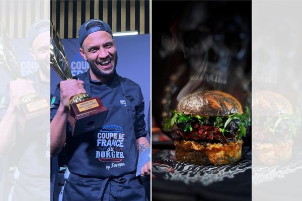 Matthias Carré a remporté mercredi 12 avril la coupe de France du burger 2023 avec son burger intitulé le "Paint it, black".