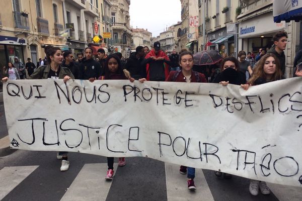 Manifestation des lycéens du lycée Mermoz de Montpellier en soutien à Théo le 23 février 2017
