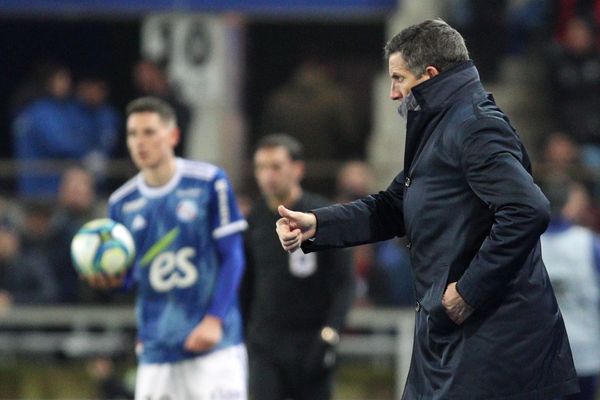 Thierry Laurey, lors du match aller contre Lyon à la Meinau en novembre dernier