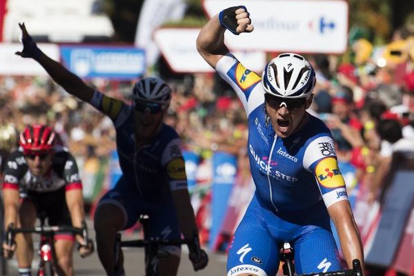 Le Belge Yves Lampaert (Quick Step) a remporté dimanche la deuxième étape du Tour d'Espagne courue sur 203,4 kilomètres entre Nîmes, dans le Gard et Gruissan dans l'Aude - 20 août 2017