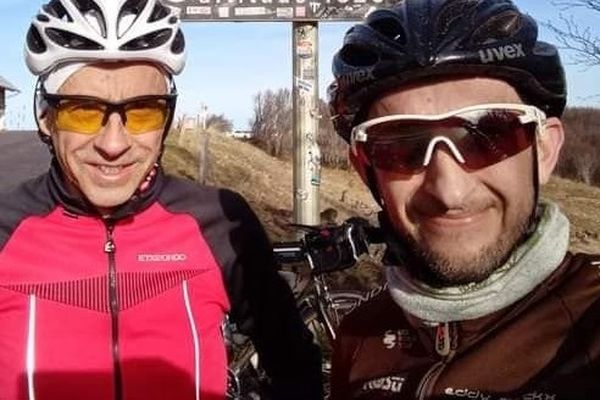 Olivier Boisard et Aurélien Bassompierre lors d'une course d'entraînement.