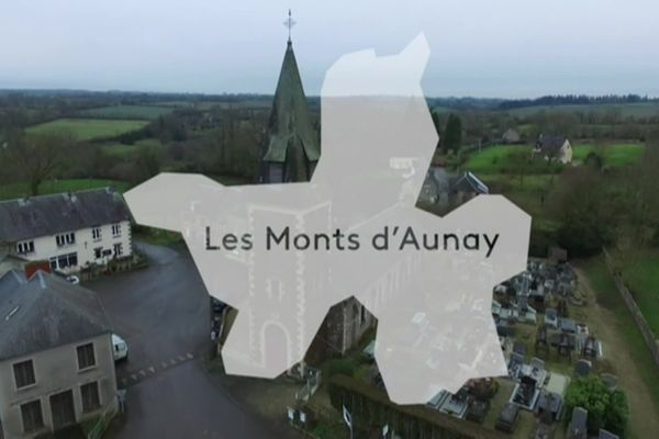 Les Monts d'Aunay regroupant Aunay-sur-Odon, Bauquay, Campandré-Valcongrain, Danvou-la-Ferrière, Ondefontaine, Le Plessis-Grimoult et Roucamps 