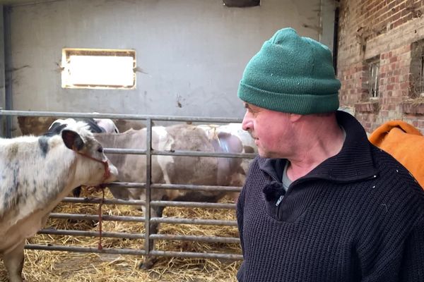 Dany Feutry est éleveur à Esquelmes, en Belgique, où leq agriculteurs ont eux aussi pris part à un mouvement de protestation depuis quelques jours.