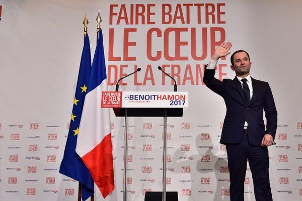 Benoît Hamon vainqueur de la primaire de la gauche le 29 janvier 2017.