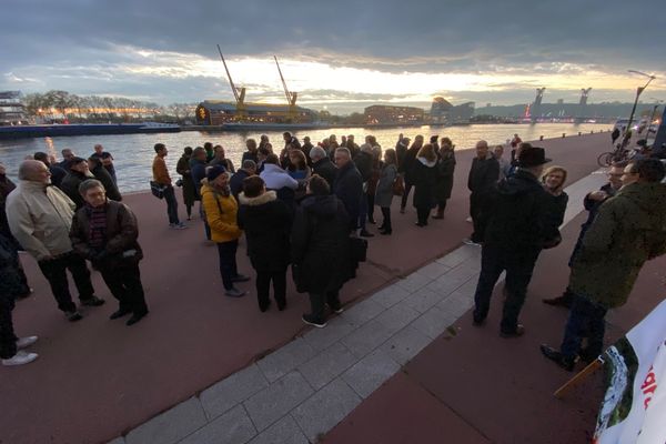 Manifestation de la métropole Rouen Normandie contre l'implantation d'une aire de gens du voyage à Oissel