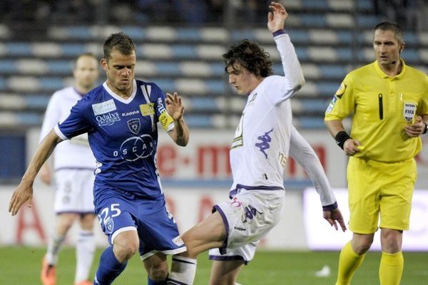 Jérôme Rothen (à gauche) lors de la rencontre Bastia vs Toulouse, le 27 avril 2013  