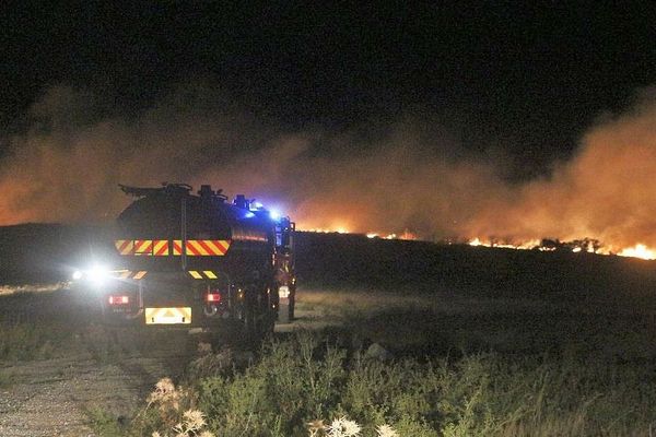 Zone militaire d'Opoul - 15 hectares de végétation brûlée - 25 septembre 2018.