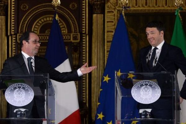 François Hollande et le chef du gouvernement italien Matteo Renzi 