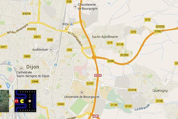 Avec Google Maps, jouez au jeu vidéo Pac-Man dans les rues de Dijon et d'autres villes de Bourgogne