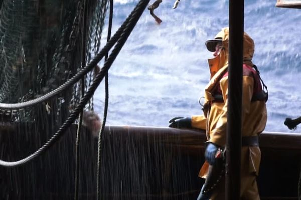 Pêcheur du Guilvinec en campagne de pêche en mer Celtique