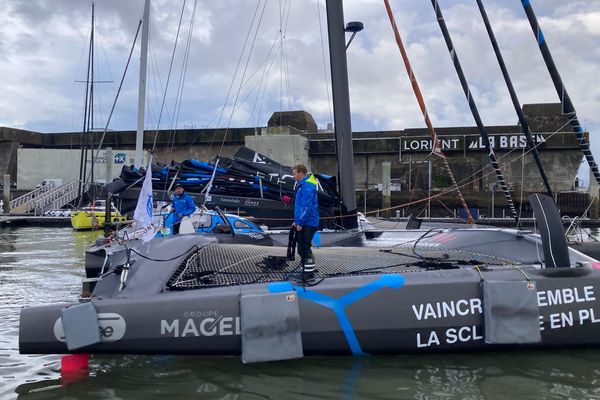 Thibaut Vauchel-Camus et Quentin Vlamynck ont été les premiers à arriver à Lorient ce lundi 30 octobre à 10h01.