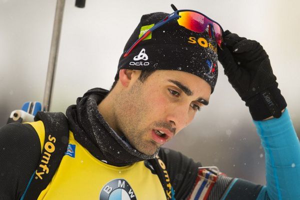 Martin Fourcade durant son entraînement avant le sprint ce 5 décembre 2017 à Oberhof en Allemagne.  