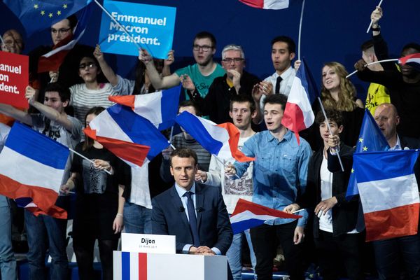 Emmanuel Macron en meeting à Dijon, le jeudi 23 mars 2017 