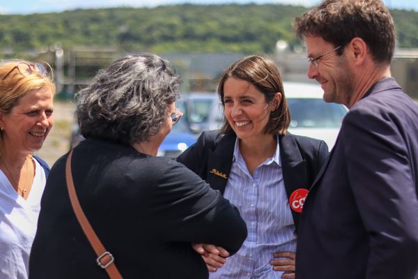 Sophie Binet,  secrétaire générale de la CGT, était en visite en Seine-Maritime ce jeudi 4 juillet 2024 pour soutenir des candidats du Nouveau front populaire.